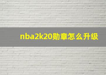 nba2k20勋章怎么升级