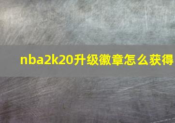 nba2k20升级徽章怎么获得