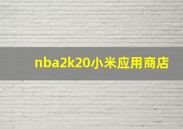 nba2k20小米应用商店