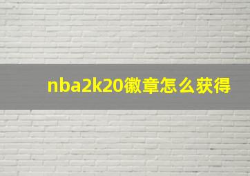 nba2k20徽章怎么获得