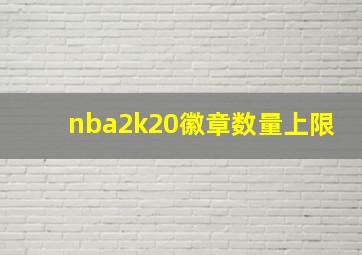 nba2k20徽章数量上限