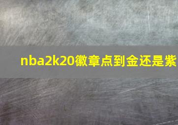 nba2k20徽章点到金还是紫