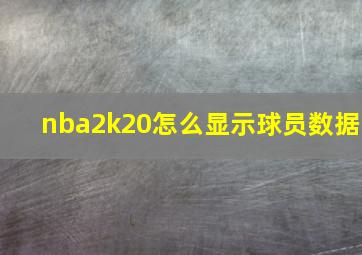 nba2k20怎么显示球员数据