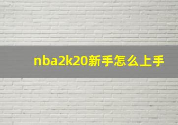 nba2k20新手怎么上手