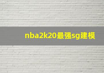 nba2k20最强sg建模