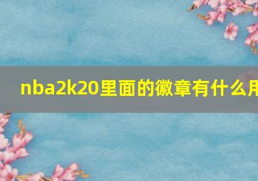 nba2k20里面的徽章有什么用