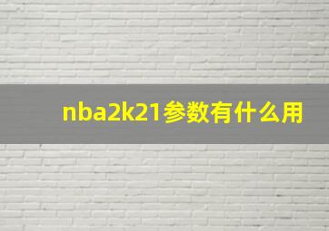 nba2k21参数有什么用