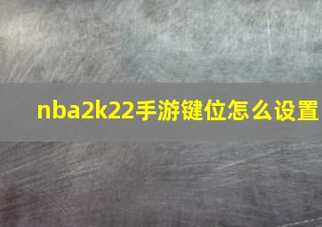 nba2k22手游键位怎么设置