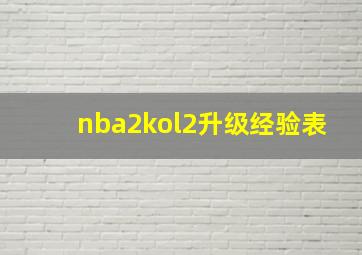 nba2kol2升级经验表