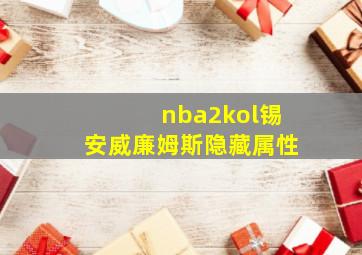 nba2kol锡安威廉姆斯隐藏属性