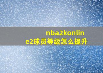 nba2konline2球员等级怎么提升