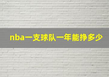 nba一支球队一年能挣多少