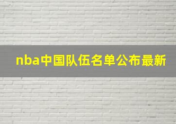 nba中国队伍名单公布最新