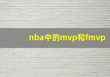 nba中的mvp和fmvp