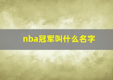 nba冠军叫什么名字