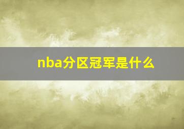 nba分区冠军是什么