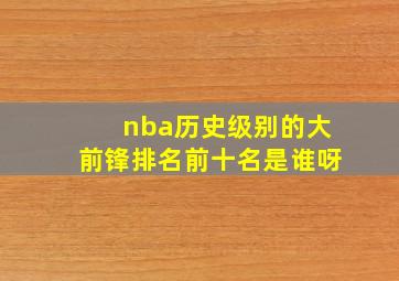 nba历史级别的大前锋排名前十名是谁呀