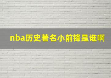 nba历史著名小前锋是谁啊