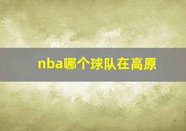 nba哪个球队在高原