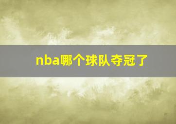 nba哪个球队夺冠了