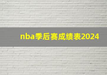 nba季后赛成绩表2024