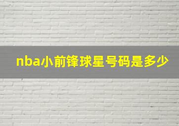 nba小前锋球星号码是多少