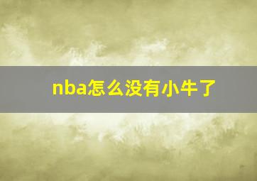 nba怎么没有小牛了