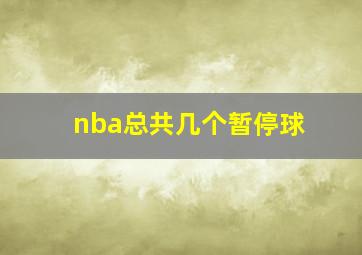 nba总共几个暂停球