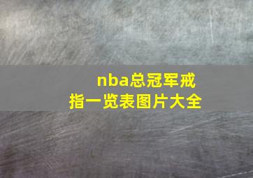 nba总冠军戒指一览表图片大全