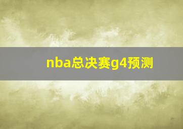 nba总决赛g4预测