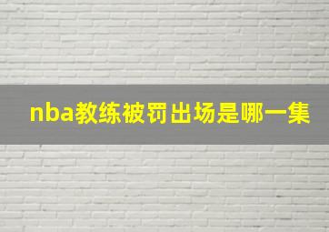 nba教练被罚出场是哪一集