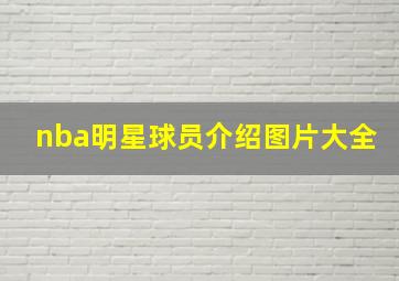 nba明星球员介绍图片大全