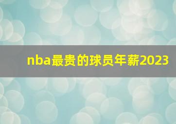 nba最贵的球员年薪2023