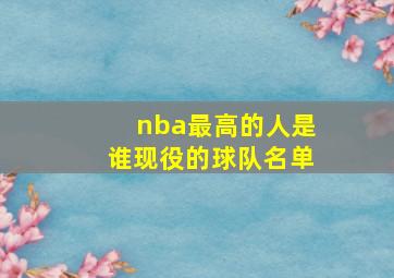 nba最高的人是谁现役的球队名单