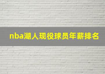 nba湖人现役球员年薪排名