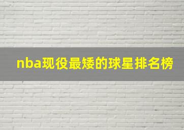 nba现役最矮的球星排名榜