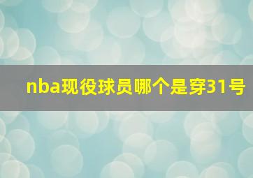 nba现役球员哪个是穿31号