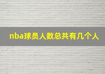 nba球员人数总共有几个人