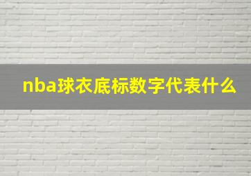 nba球衣底标数字代表什么