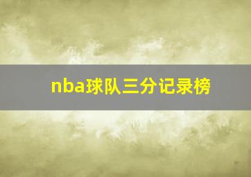 nba球队三分记录榜