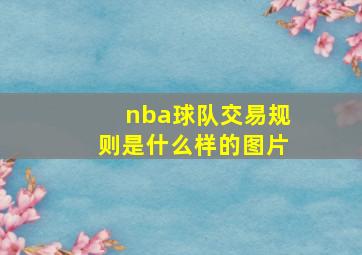 nba球队交易规则是什么样的图片