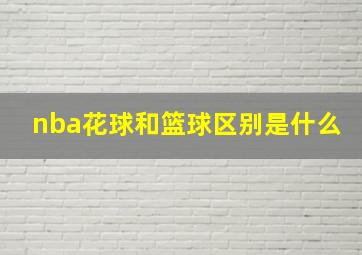 nba花球和篮球区别是什么