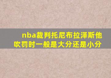 nba裁判托尼布拉泽斯他吹罚时一般是大分还是小分