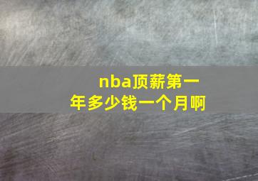 nba顶薪第一年多少钱一个月啊