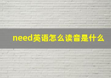 need英语怎么读音是什么