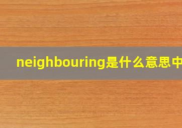 neighbouring是什么意思中文