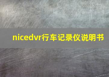 nicedvr行车记录仪说明书