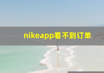 nikeapp看不到订单