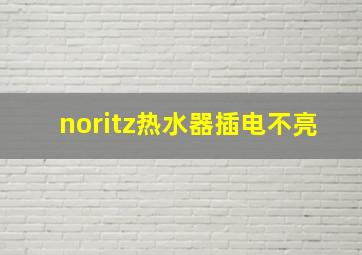 noritz热水器插电不亮