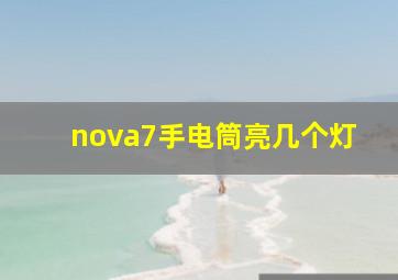 nova7手电筒亮几个灯